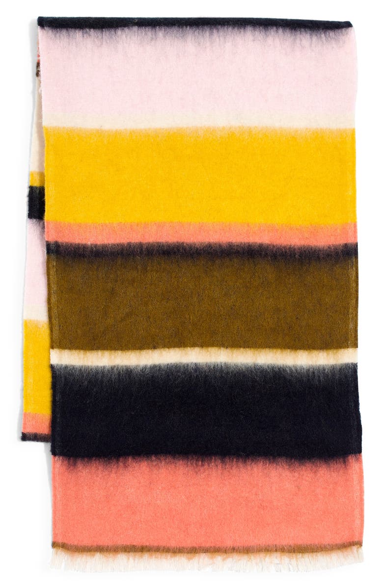 Madewell Fuzzy Multi Stripe Scarf, Alternate, color, 