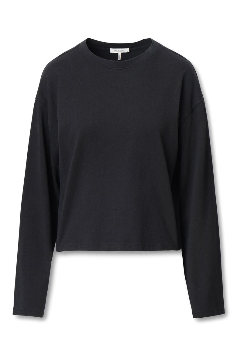 Kelley Boxy Long Sleeve Cotton Jersey T-Shirt, Alternate, color, BLACK