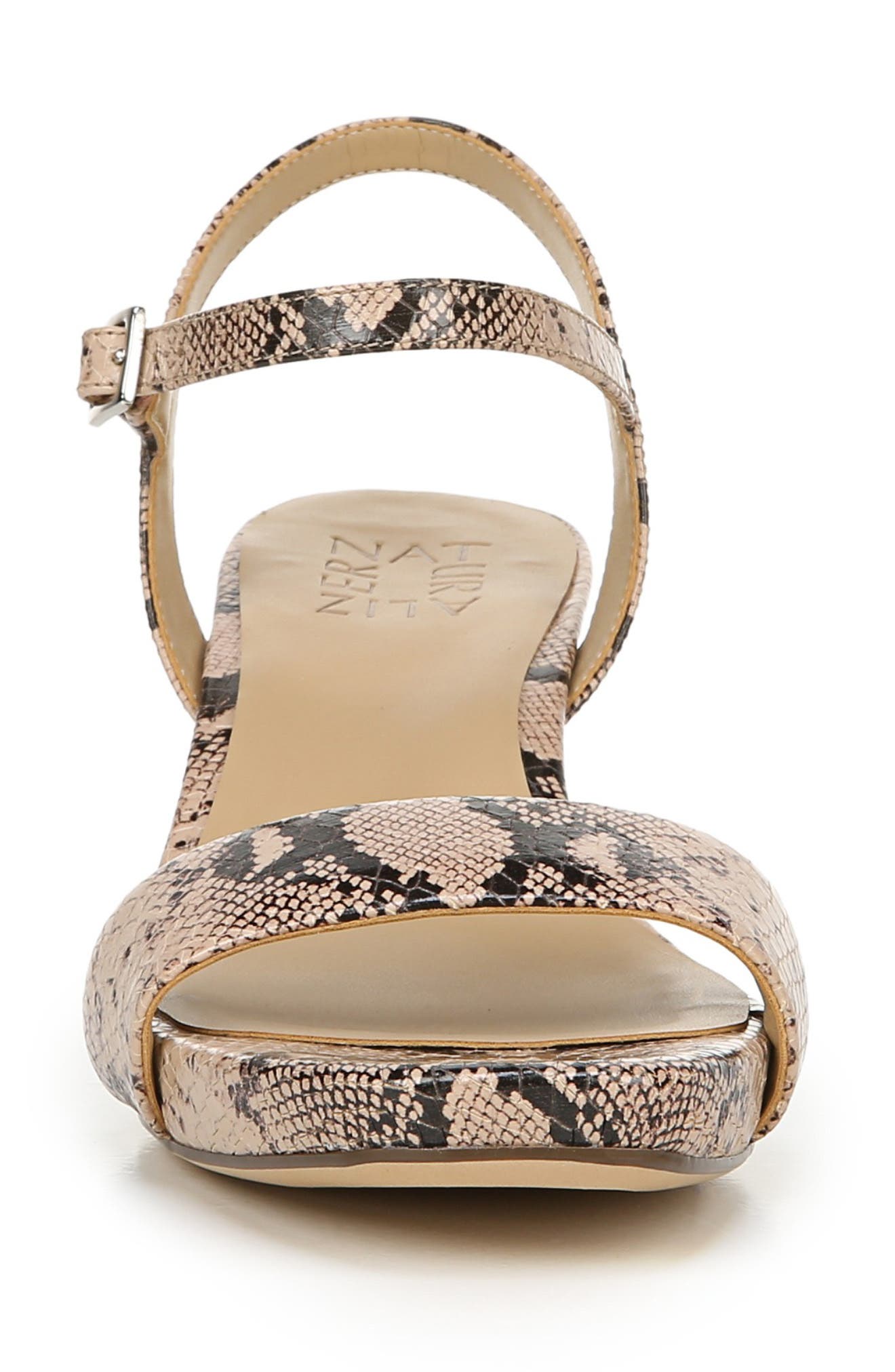 Ivy Ankle Strap Sandal, Alternate, color, BARELY NUDE SNAKE PRINT