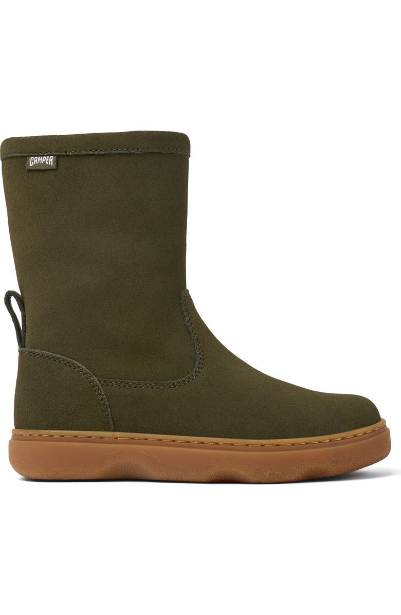 Camper Kids' Kiddo Faux Fur Lined Mid Boot, Alternate, color, Dark Green