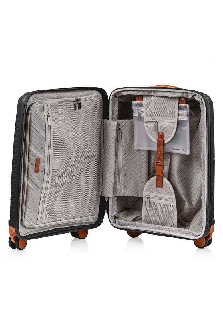 Vintage Aura 20-Inch Hardside Spinner Carry-On, Alternate, color, BLACK