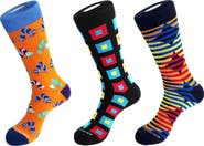 UNSIMPLY STITCHED 3-Pack Assorted Graphic Crew Socks