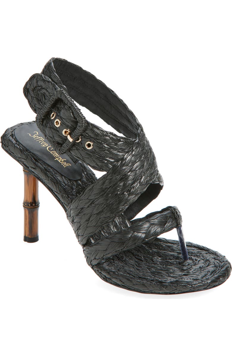 Jeffrey Campbell Boreal Raffia Sandal, Main, color, Black Raffia