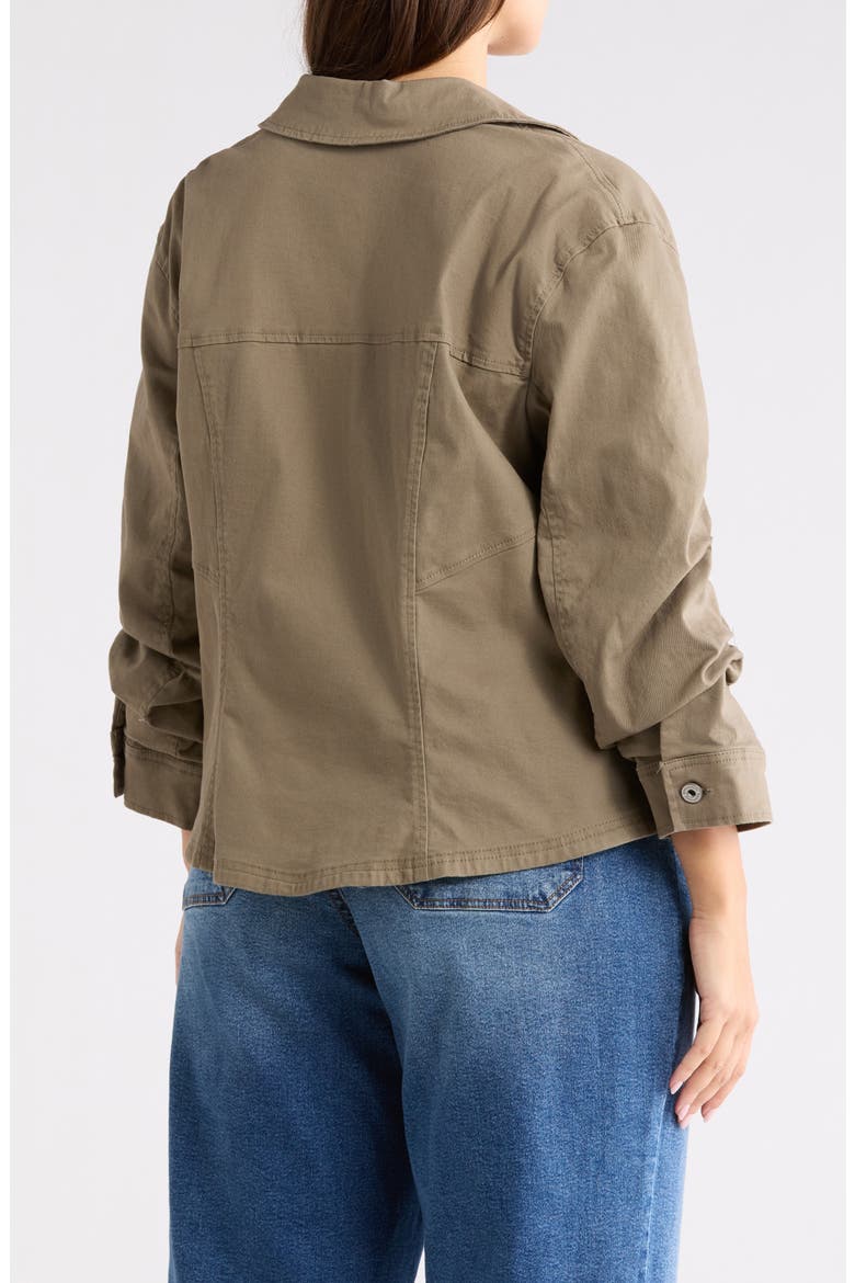 Ruched Sleeve Jacket, Alternate, color, LAUREL OAK