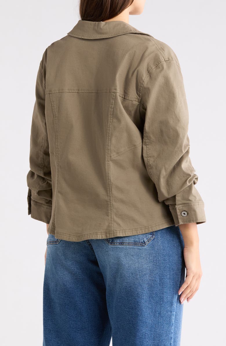 Democracy Ruched Sleeve Jacket, Alternate, color, Laurel Oak