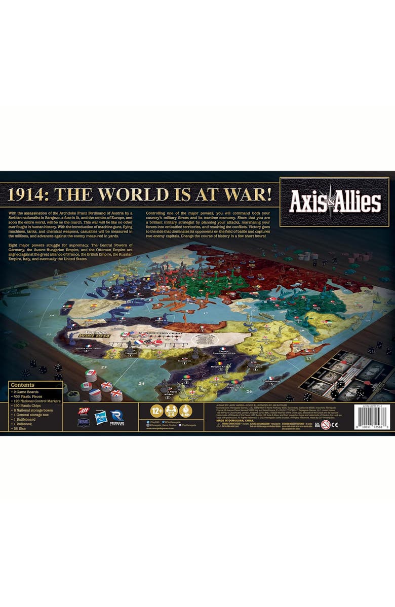 Renegade Game Studios Axis & Allies Wwi 1914 Strategy War Game, 28 Players, Alternate, color, 