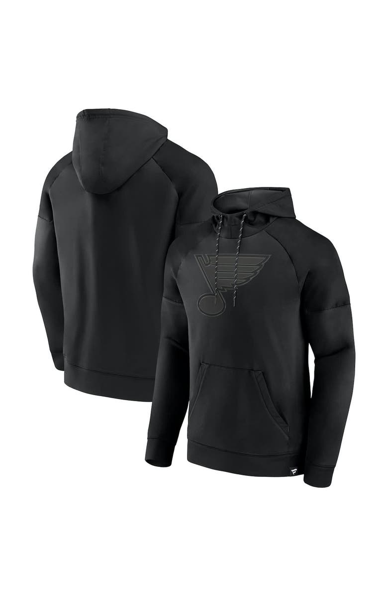 FANATICS Men's Fanatics  St. Louis Blues Black Ice Defender Raglan Pullover Hoodie, Alternate, color, Black