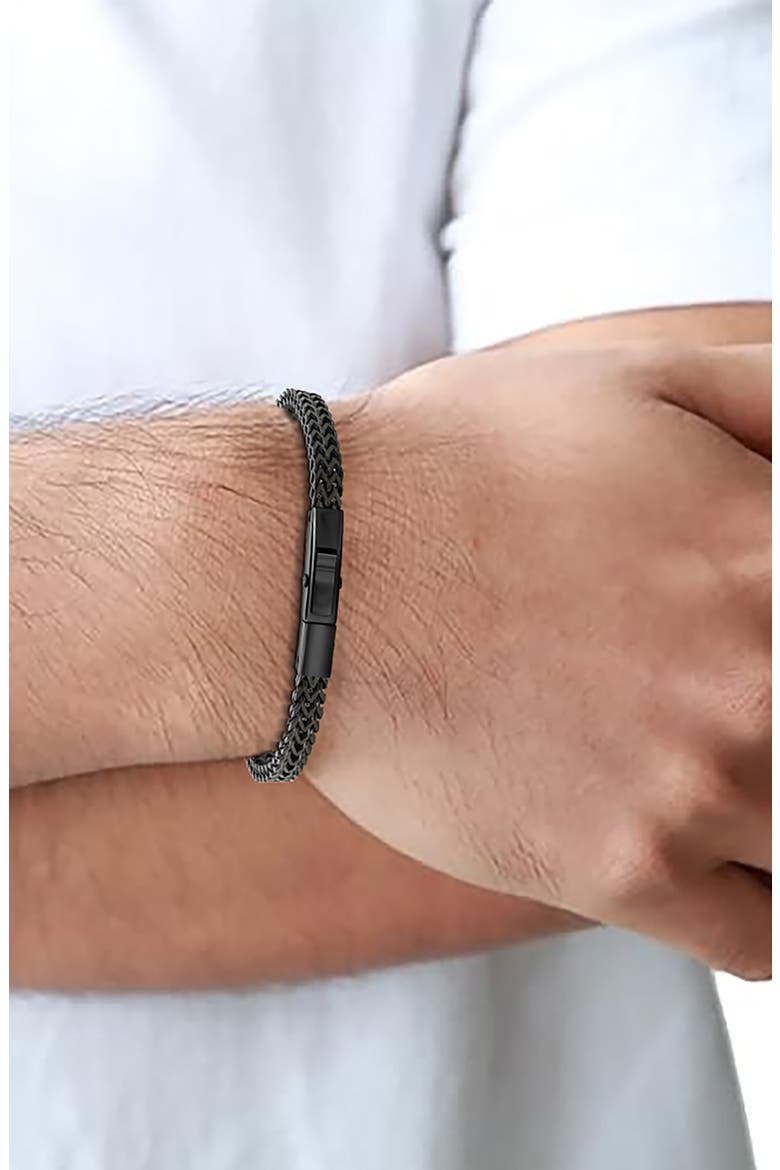 Men's Franco Chain Bracelet, Alternate, color, BLACK