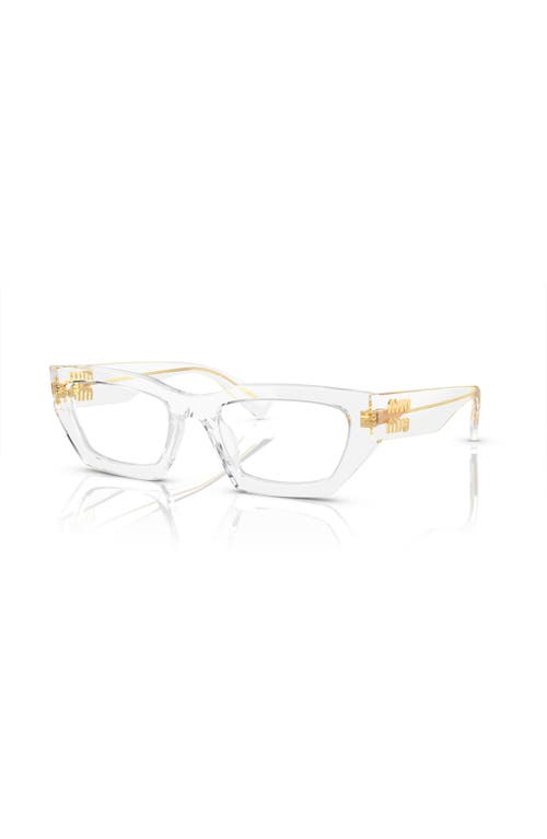 Miu Miu 53mm Irregular Optical Glasses In Transparent