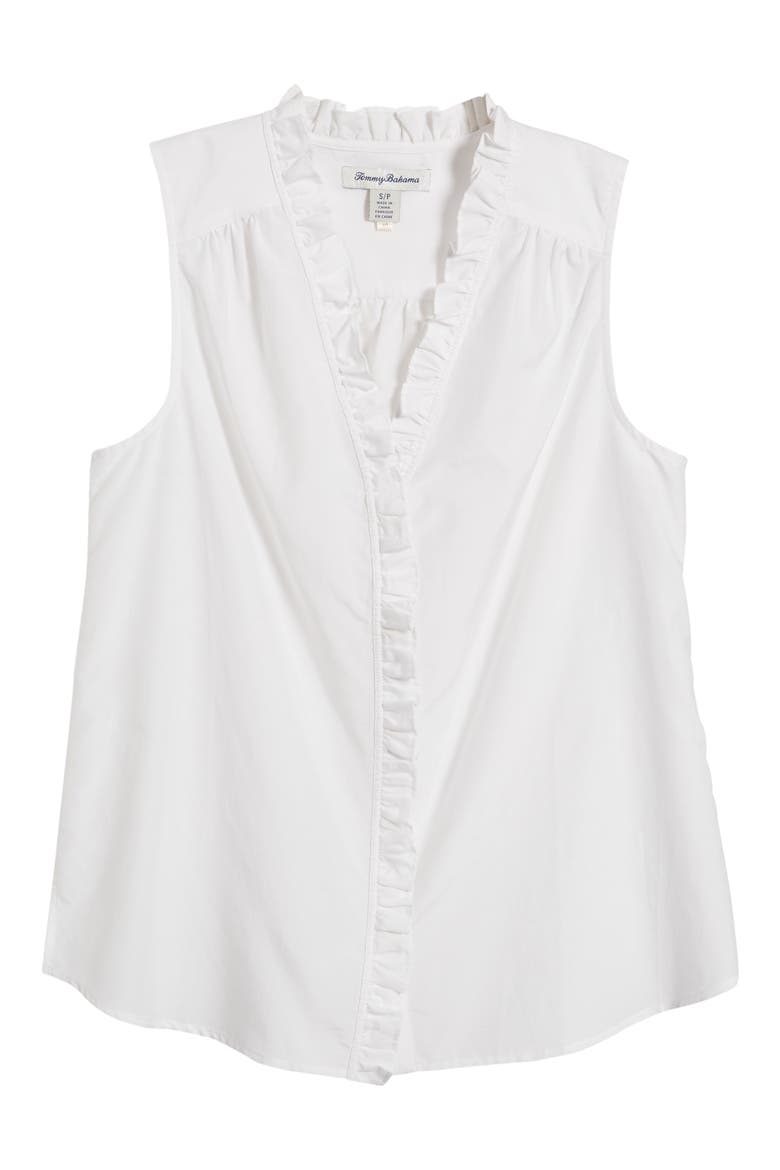 Agua Amara Sleeveless Cotton & Silk Blouse, Alternate, color, WHITE
