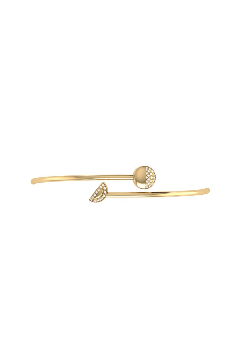 Moon Stages Sterling Silver Diamond Adjustable Bangle, Alternate, color, 14KT Gold Vermeil on Sterling