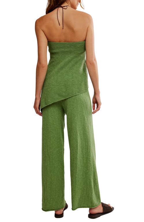 Free People Krista Tube Top & Crop Wide Leg Pants Set In Green