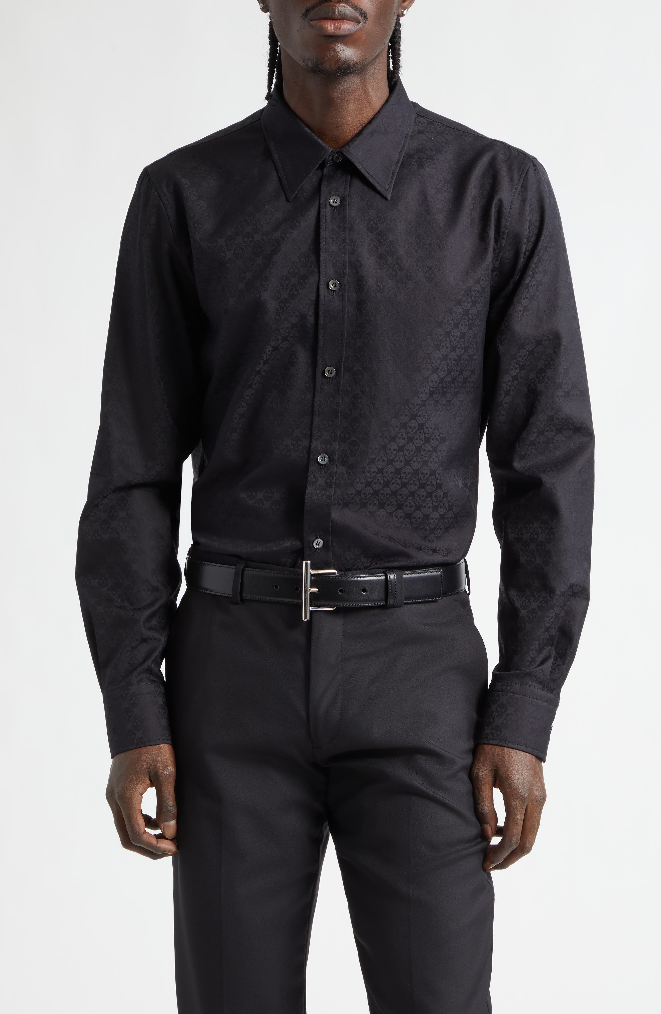 Skull Print Classic Placket Shirt