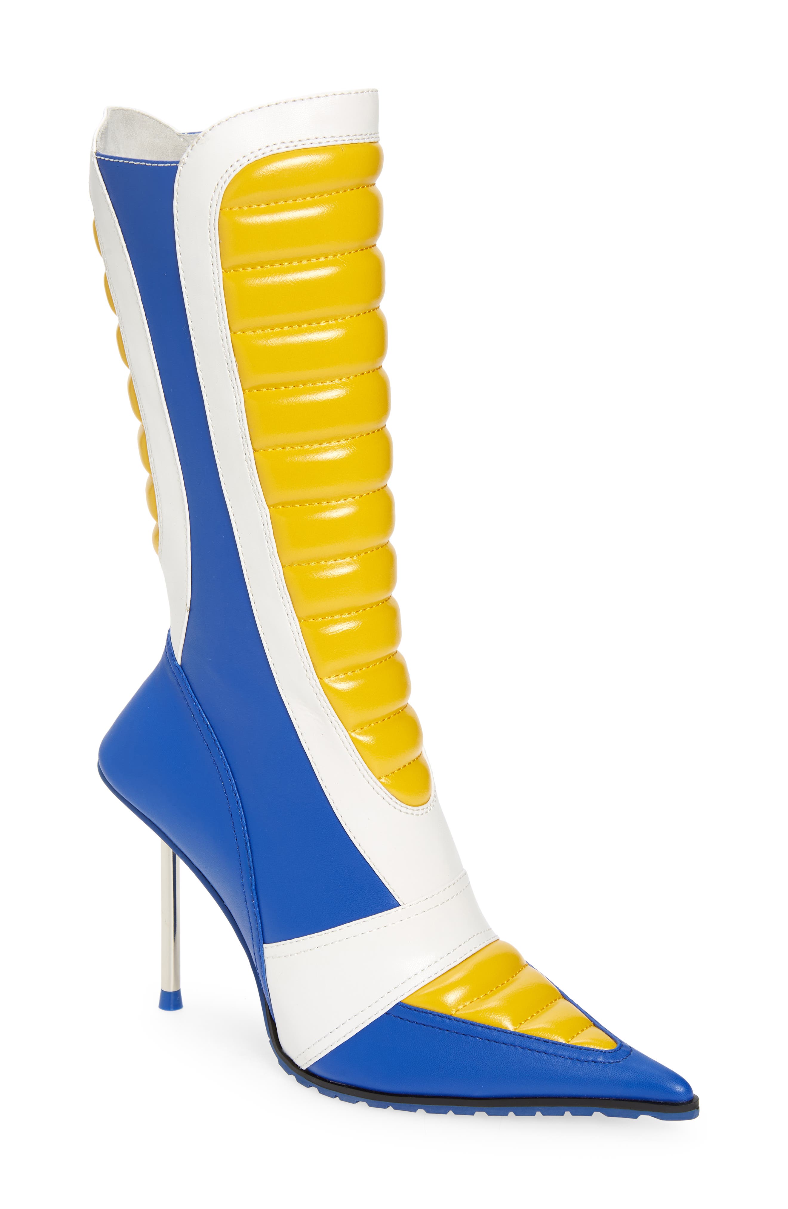 Motorsport Stiletto Boot, Main, color, WHITE BLUE YELLOW