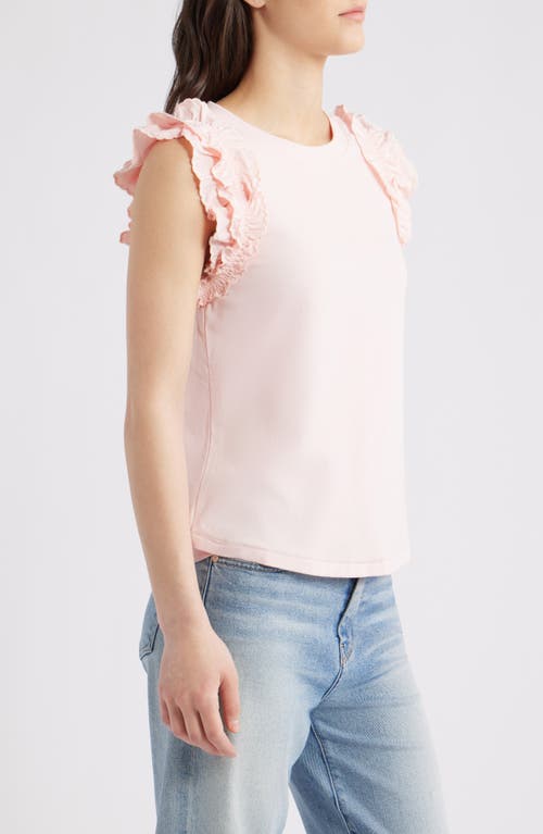 Wit & Wisdom Ruffle Sleeve Top In Whisper Pink