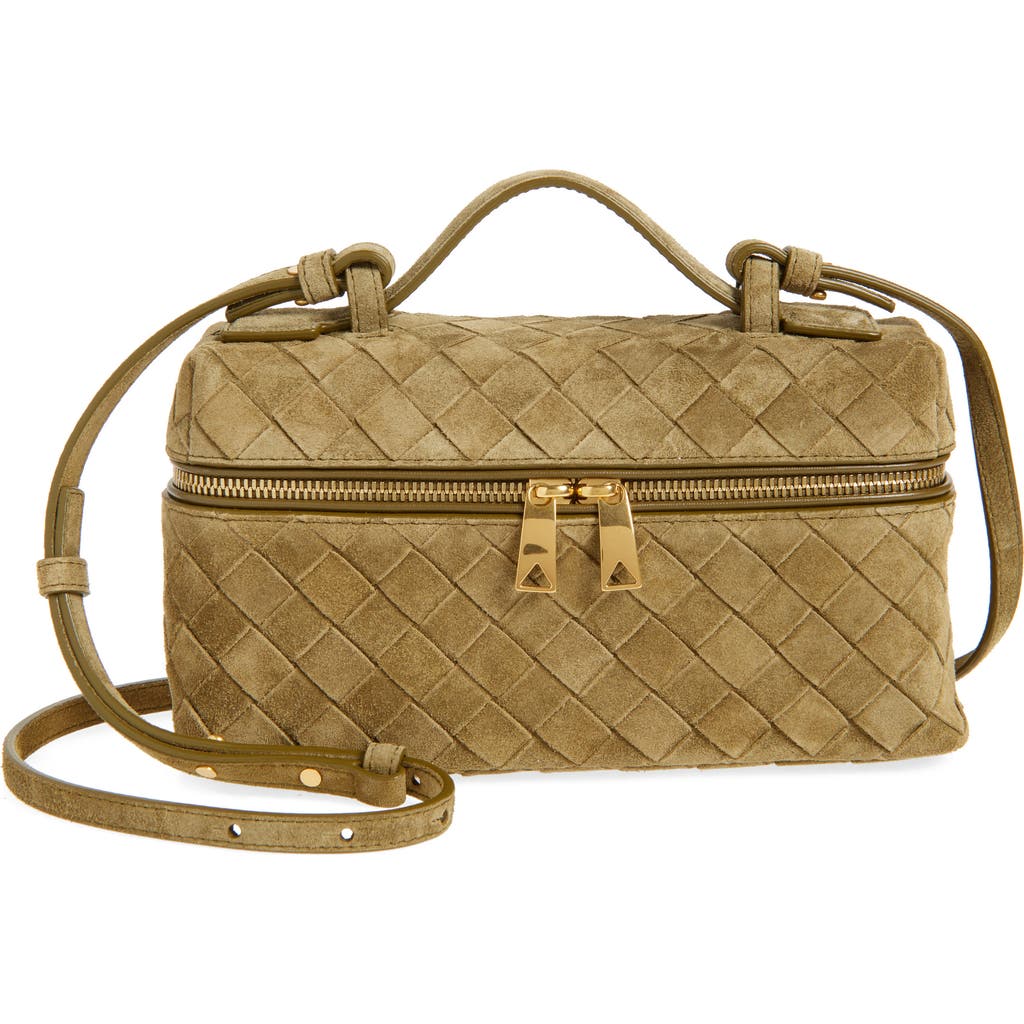 Bottega Veneta Bang Bang Intrecciato Suede Vanity Case In Nude