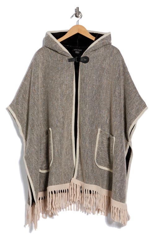 Nanette Lepore Hooded Jacquard Ruana In Brown