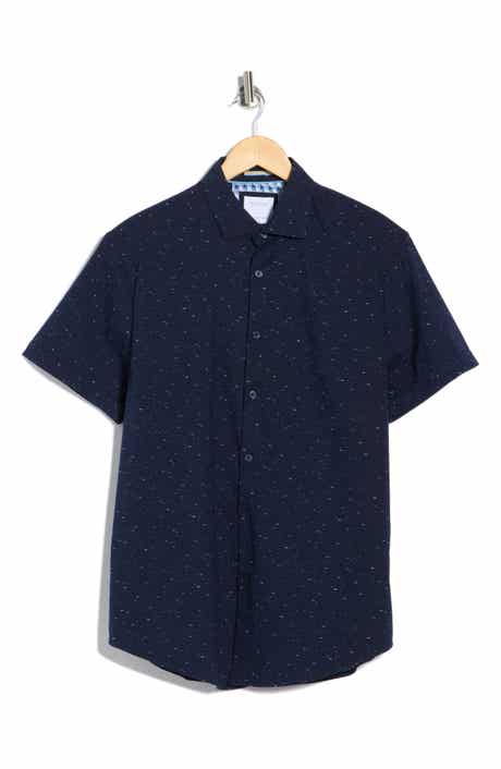 DENIM AND FLOWER Short Sleeve Button-Up Shirt