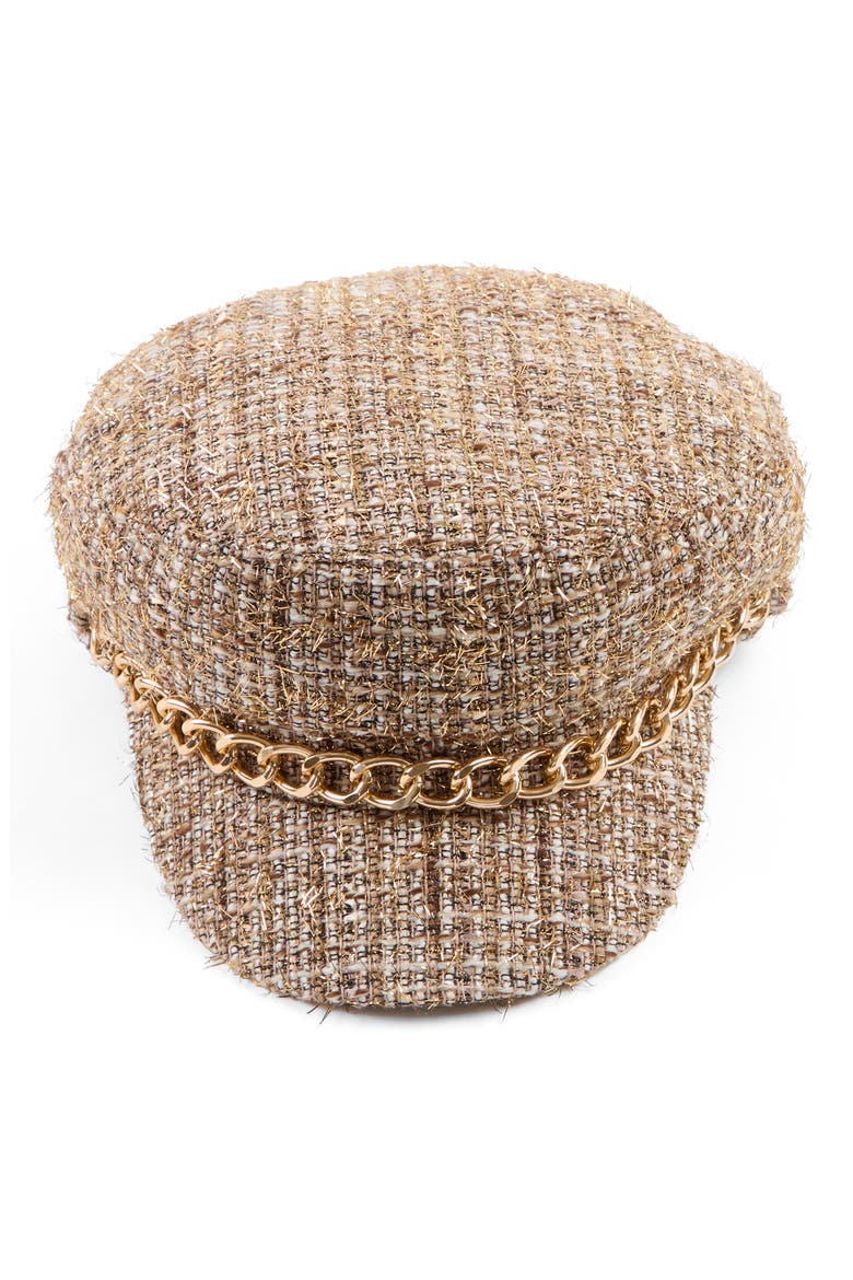 Marina Chain Trim Cap, Main, color, CAMEL/ GOLD