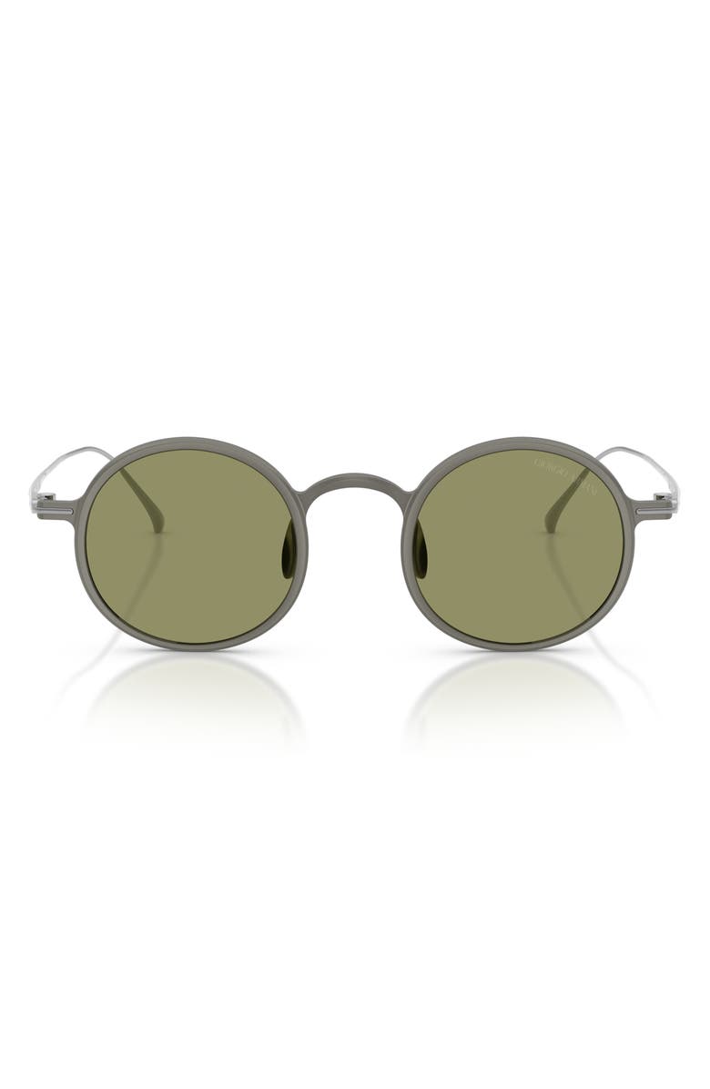 AX Armani Exchange 46mm Small Phantos Sunglasses, Main, color, Matte Gunmetal / Green