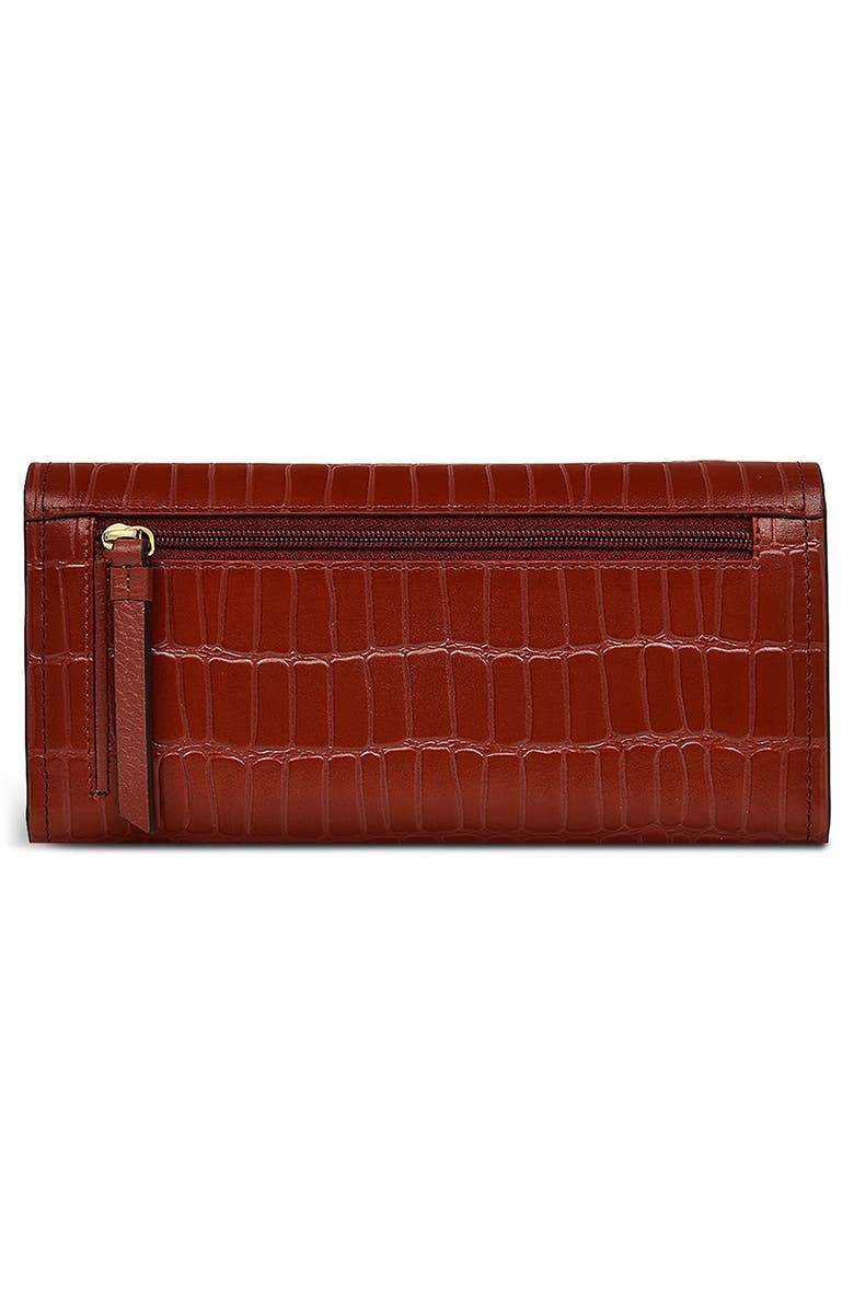 Radley River Road Croc Embossed Large Flap Wallet, Alternate, color, Rust