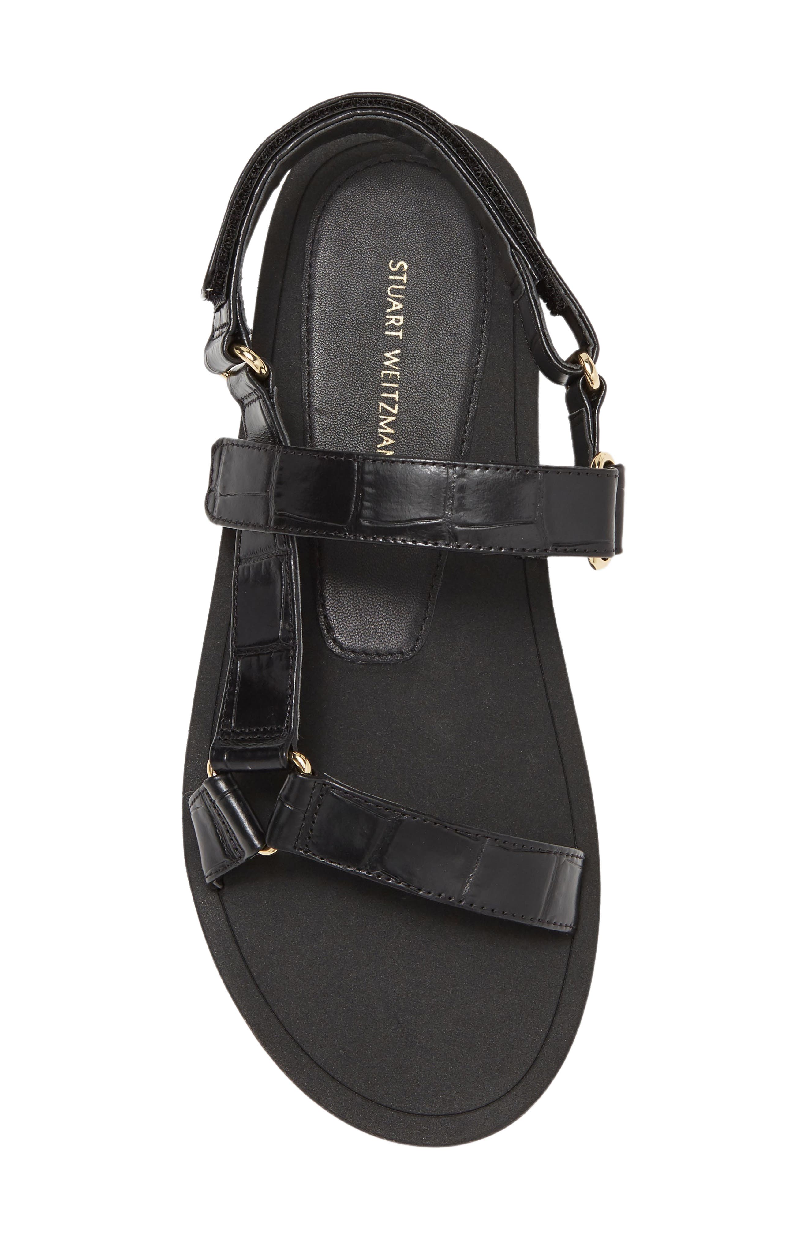 Stuart Weitzman Vail Croc Embossed Sport Sandal, Alternate, color, 