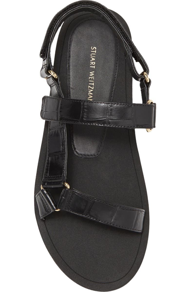 Stuart Weitzman Vail Croc Embossed Sport Sandal, Alternate, color,