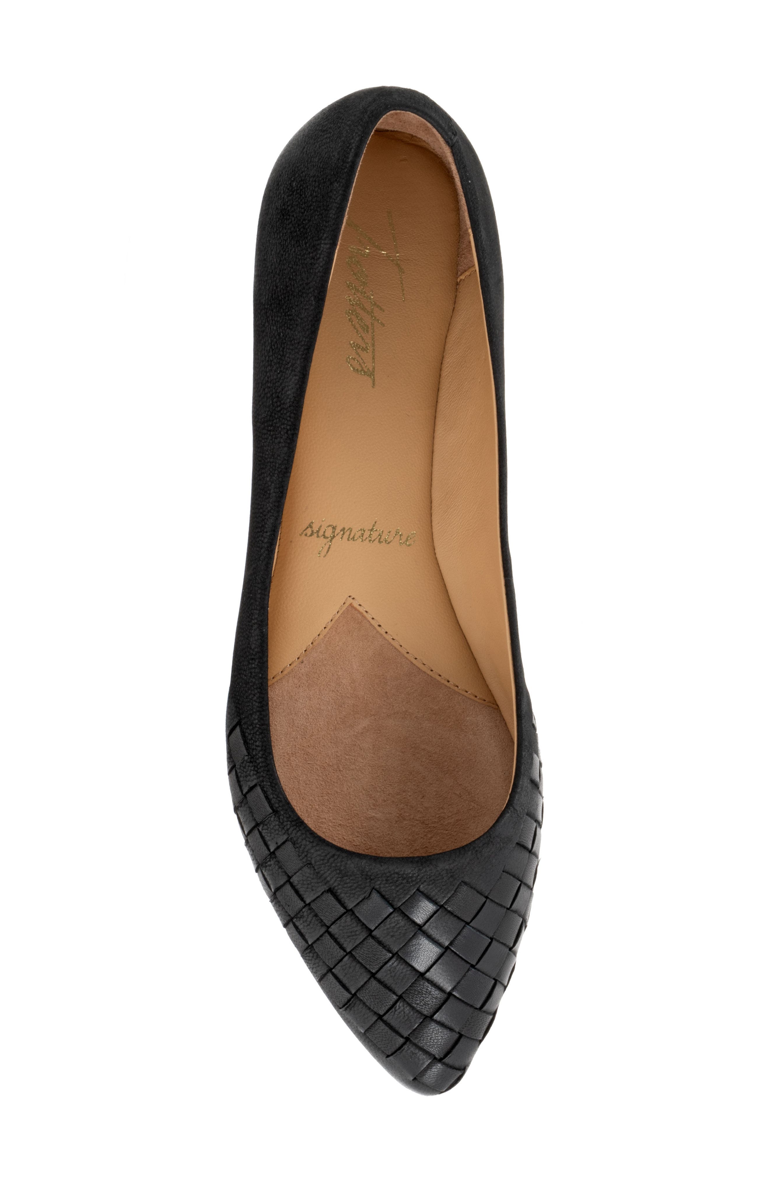 Trotters Estee Woven Flat, Alternate, color, Black Nubuck