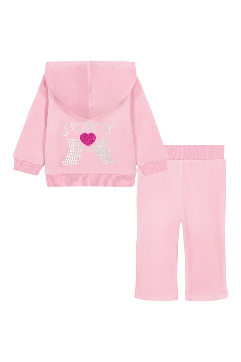 Kids' Velour Hoodie & Joggers 2-Piece Set, Alternate, color, PINK