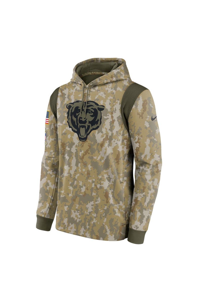 Nike Men's Nike Camo Chicago Bears 2021 Salute To Service Therma Performance Pullover Hoodie, Alternate, color, 