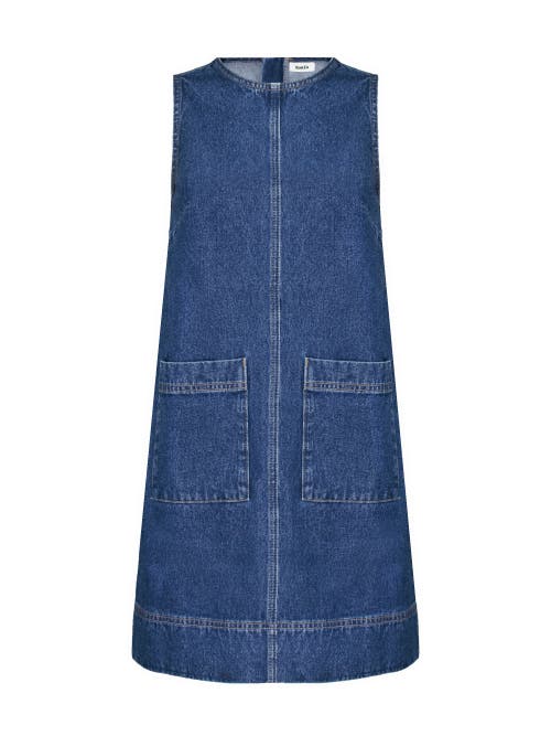 Ro&zo Blue Denim Shift Dress In Blue