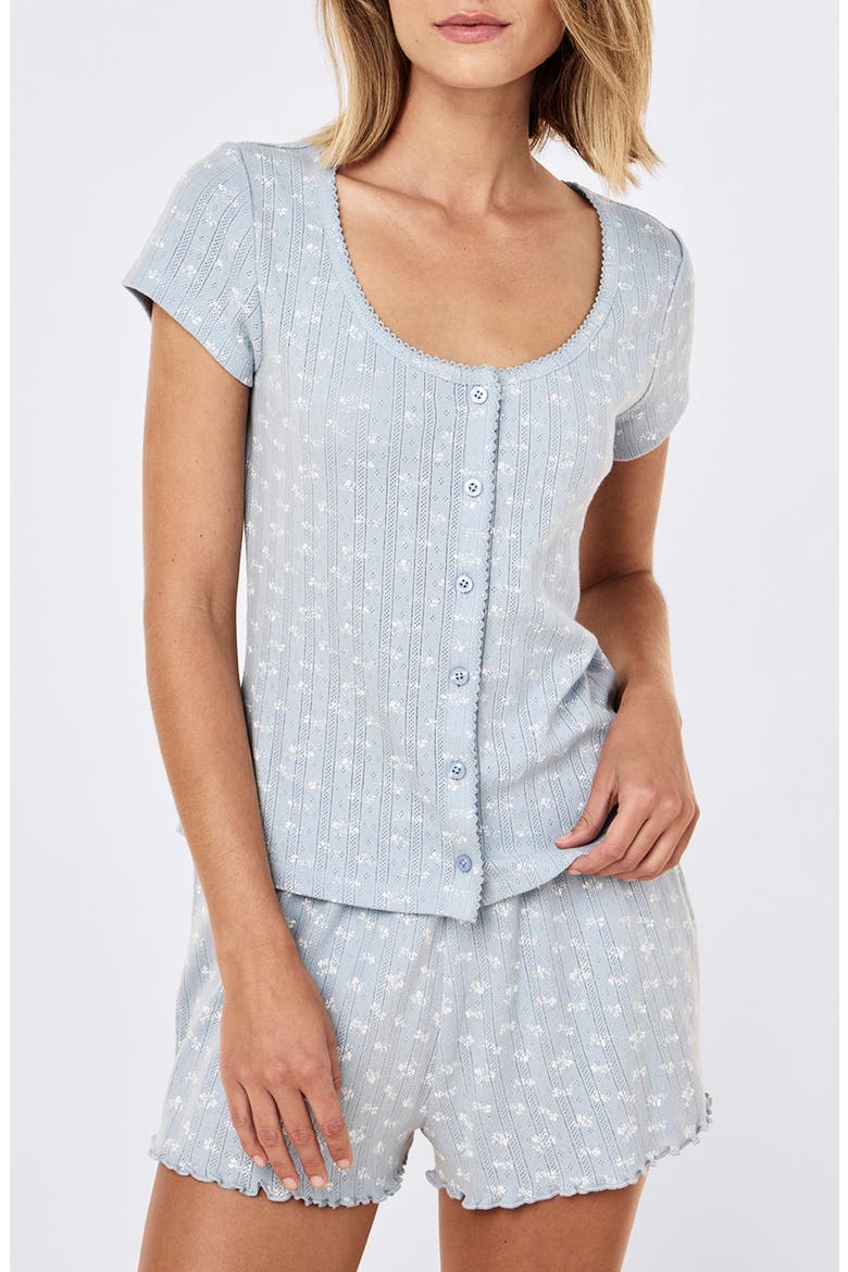 Imogen Pointelle Sleep Top, Main, color, CELESTIAL BLUE