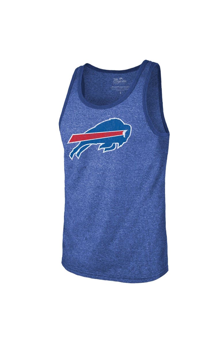Majestic Threads Men's Majestic Threads Josh Allen Royal Buffalo Bills Name & Number Tri-Blend Tank Top, Alternate, color,