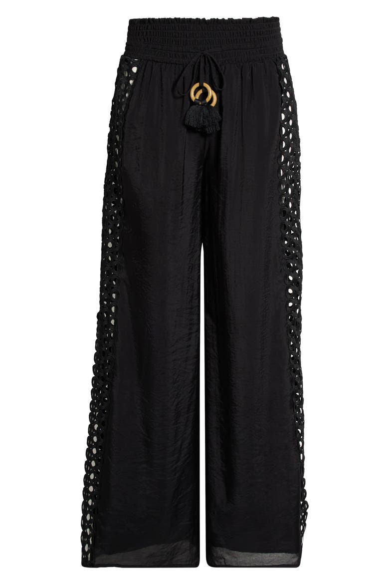 Wide Leg Cover-Up Pants, Alternate, color, BLACK