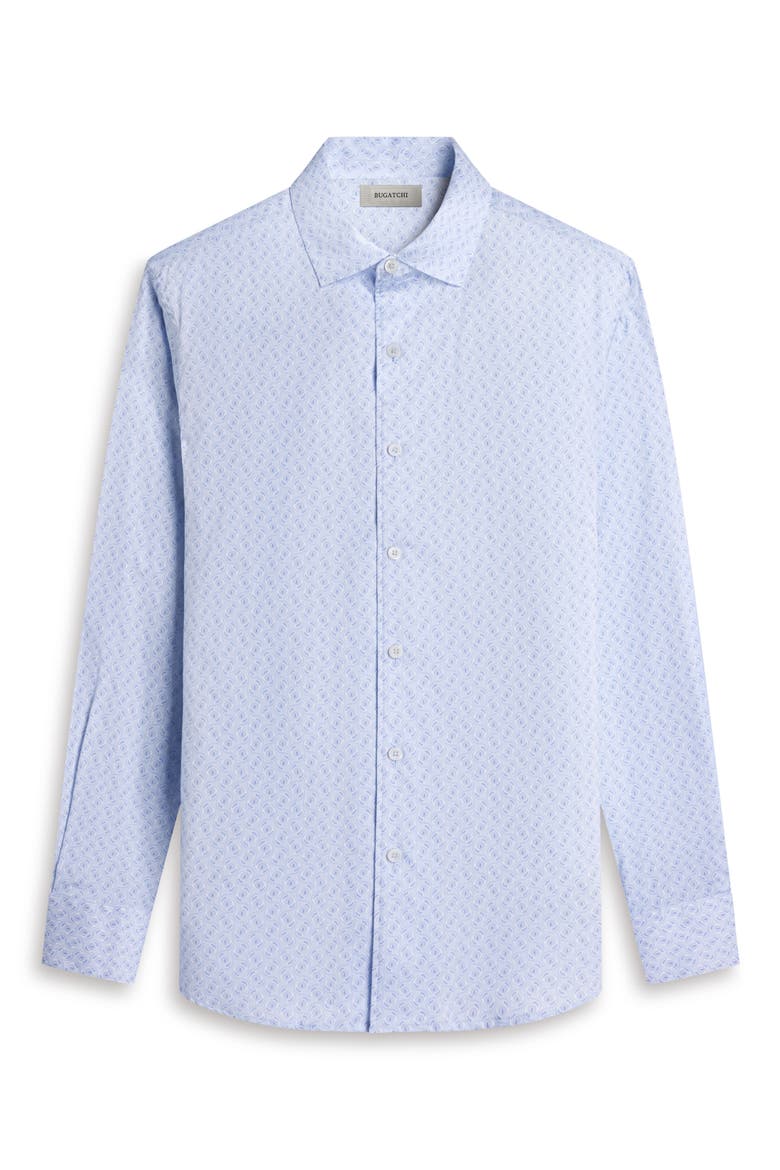 Alvin Shaped Fit Geo Print Button-Up Shirt, Alternate, color, ICE
