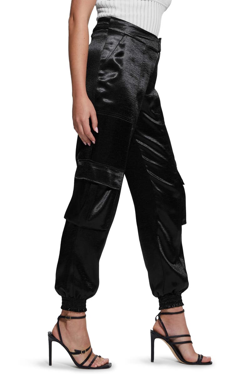 GUESS Soundwave Textured Satin Cargo Pants, Alternate, color,