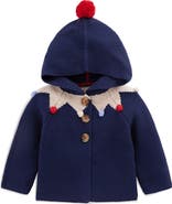 Boden Kids' Jester Cotton Hooded Cardigan