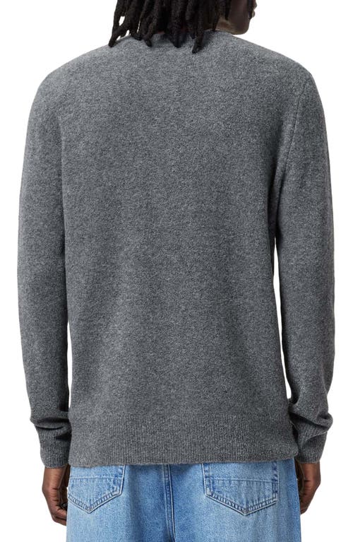 Allsaints Lobke Knitted Ramskull Crew Neck Jumper In Charcoal Grey