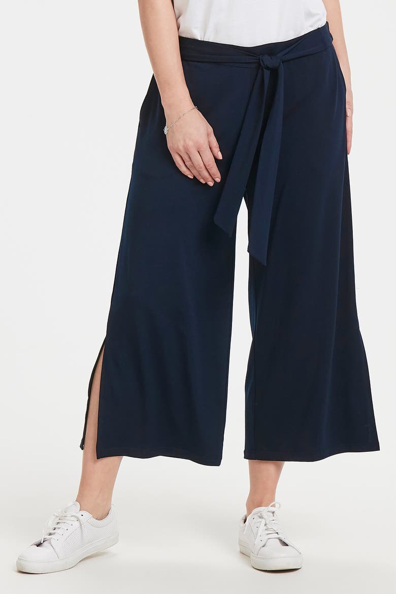 Malli Casual Cropped High Waist Trousers, Main, color, Midnight Marine
