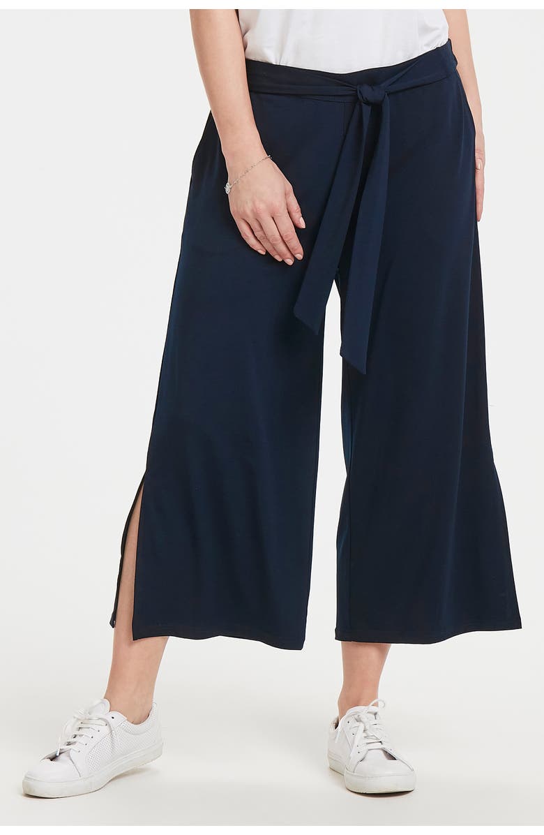Kaffe Malli Casual Cropped High Waist Trousers, Main, color, Midnight Marine