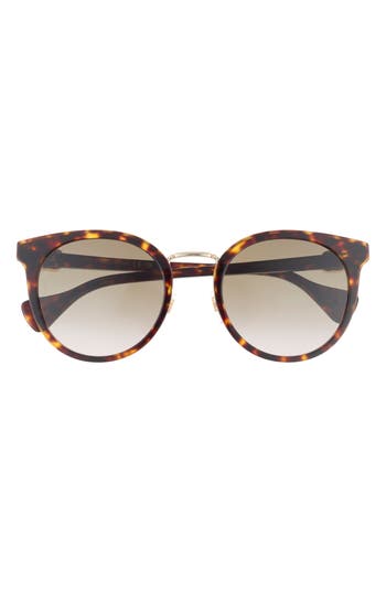 Gucci 55mm Round Sunglasses In Havana Havana Brown