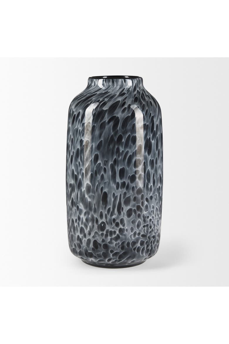 Masai Black Mottled Glass Vase, Alternate, color, Black