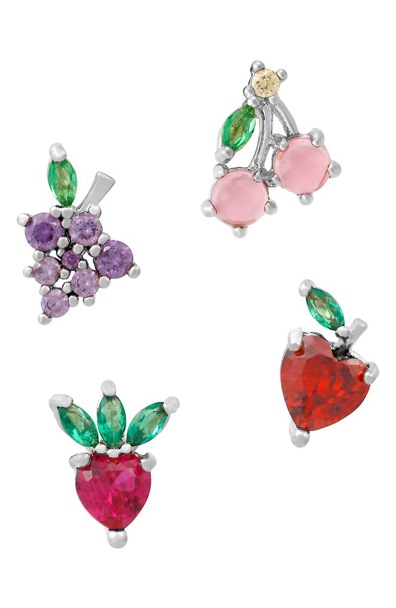 Girls Crew Fruit Basket Set of 4 Mismatched Stud Earrings, Main, color,