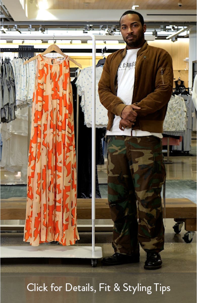 Cherry Abstract Print Maxi Dress, sales video thumbnail