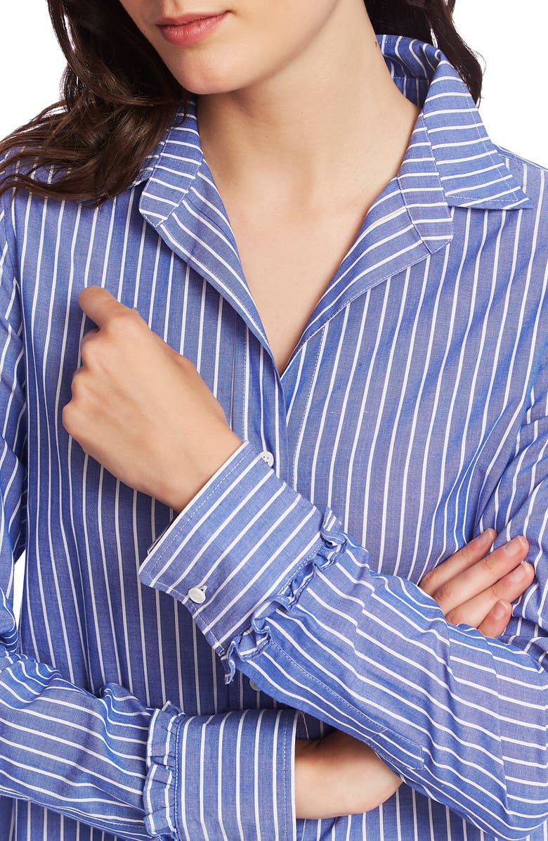 Court & Rowe Ruffle Cuff Stripe Shirt, Alternate, color,