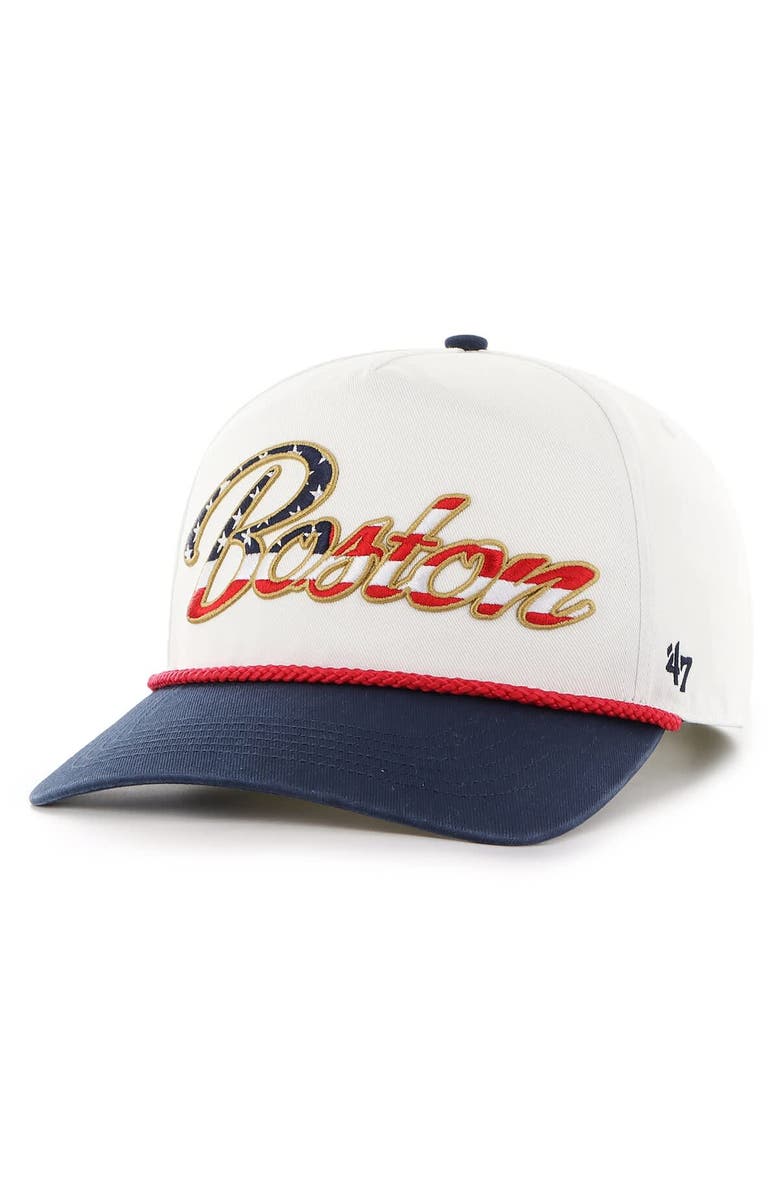 '47 Men's '47 White Boston Red Sox Patriotic Overhand Hitch Adjustable Hat, Main, color, White