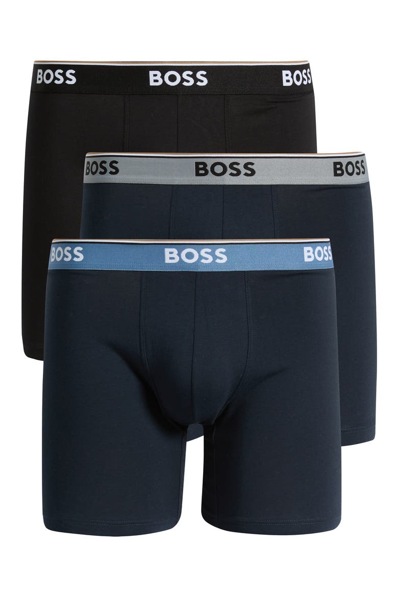 3-Pack Power Stretch Cotton Long Boxer Briefs, Alternate, color, NAVY