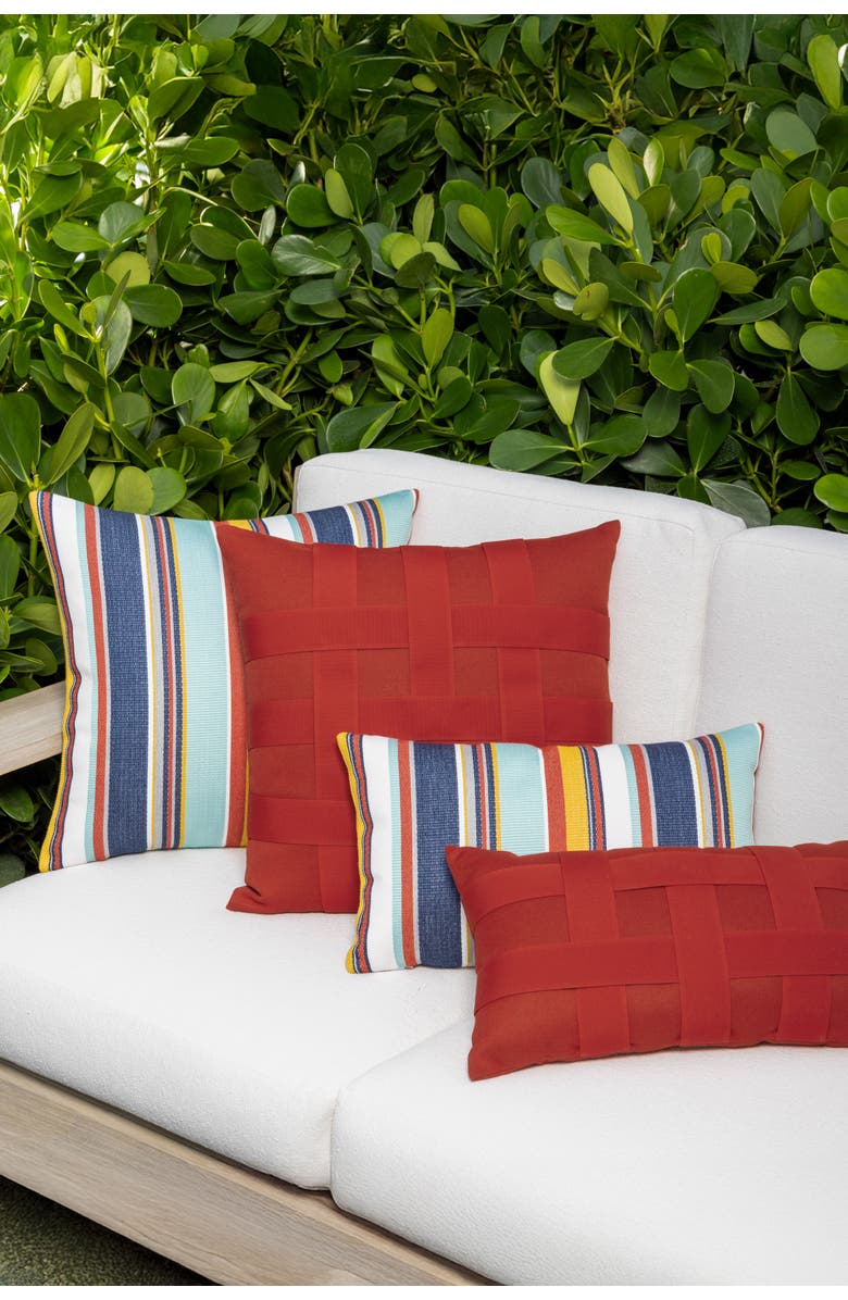 Elaine Smith Sicily Stripe Indoor & Outdoor Woven Accent Pillow, Alternate, color, Multi