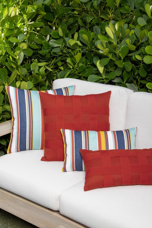 Elaine Smith Basketweave Hand Woven Indoor & Outdoor Accent Pillow
