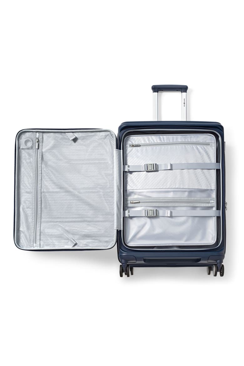 Paralux Expandable 24" Medium Checked Spinner Luggage, Alternate, color, Midnight Navy